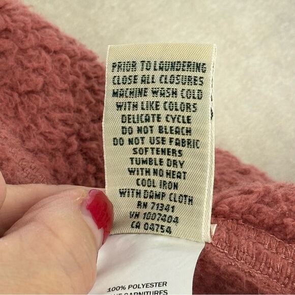 L.L.Bean Women's Hi-Pile Fleece Pullover Sweatshirt Size Medium Rosewood Heather - Picture 14 of 16